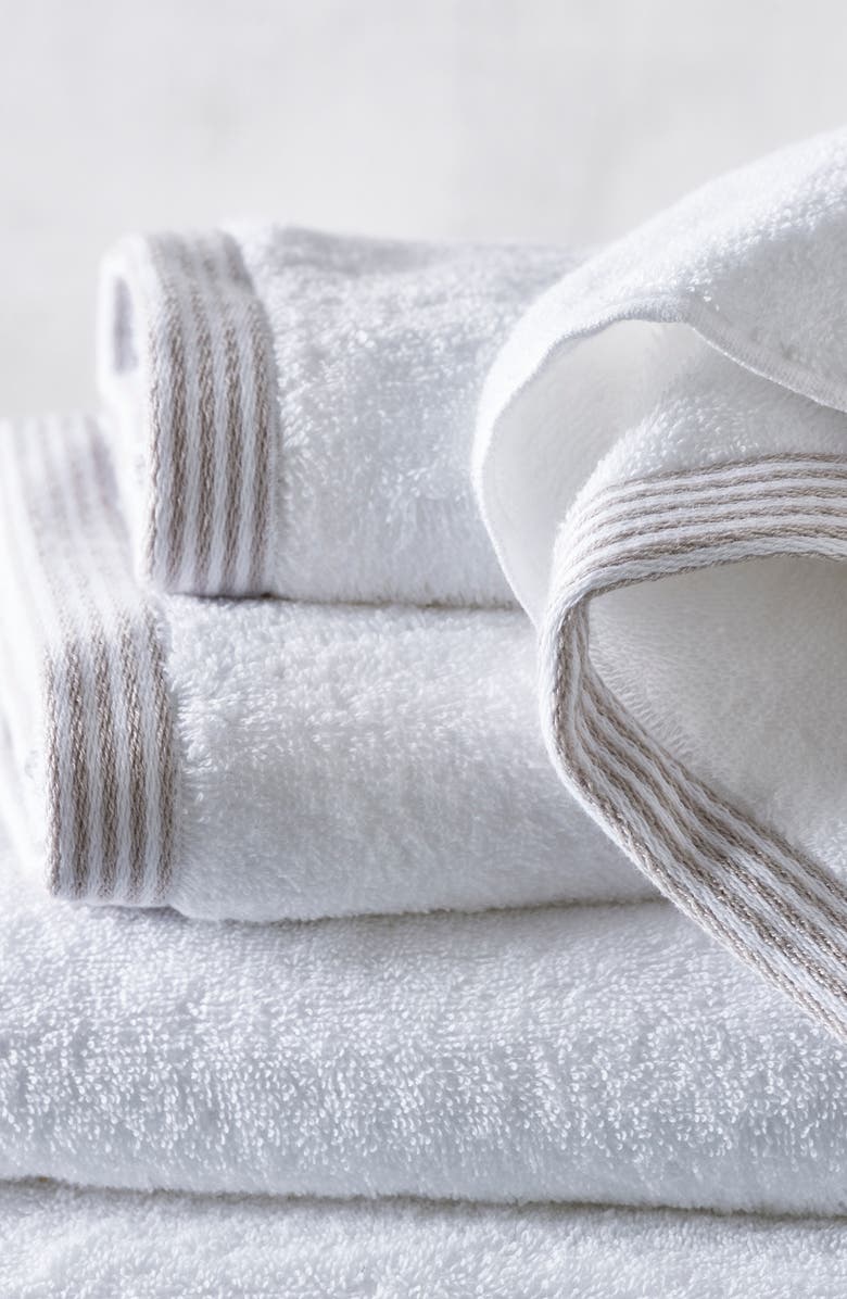 The White Company Color Stripe Border Bath Sheet Towel, Alternate, color,