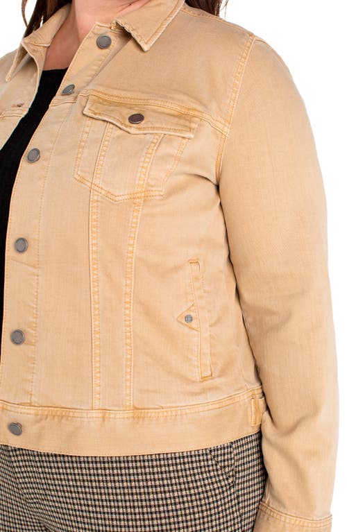 Shop Liverpool Los Angeles Classic Denim Jacket In Hayseed Tan