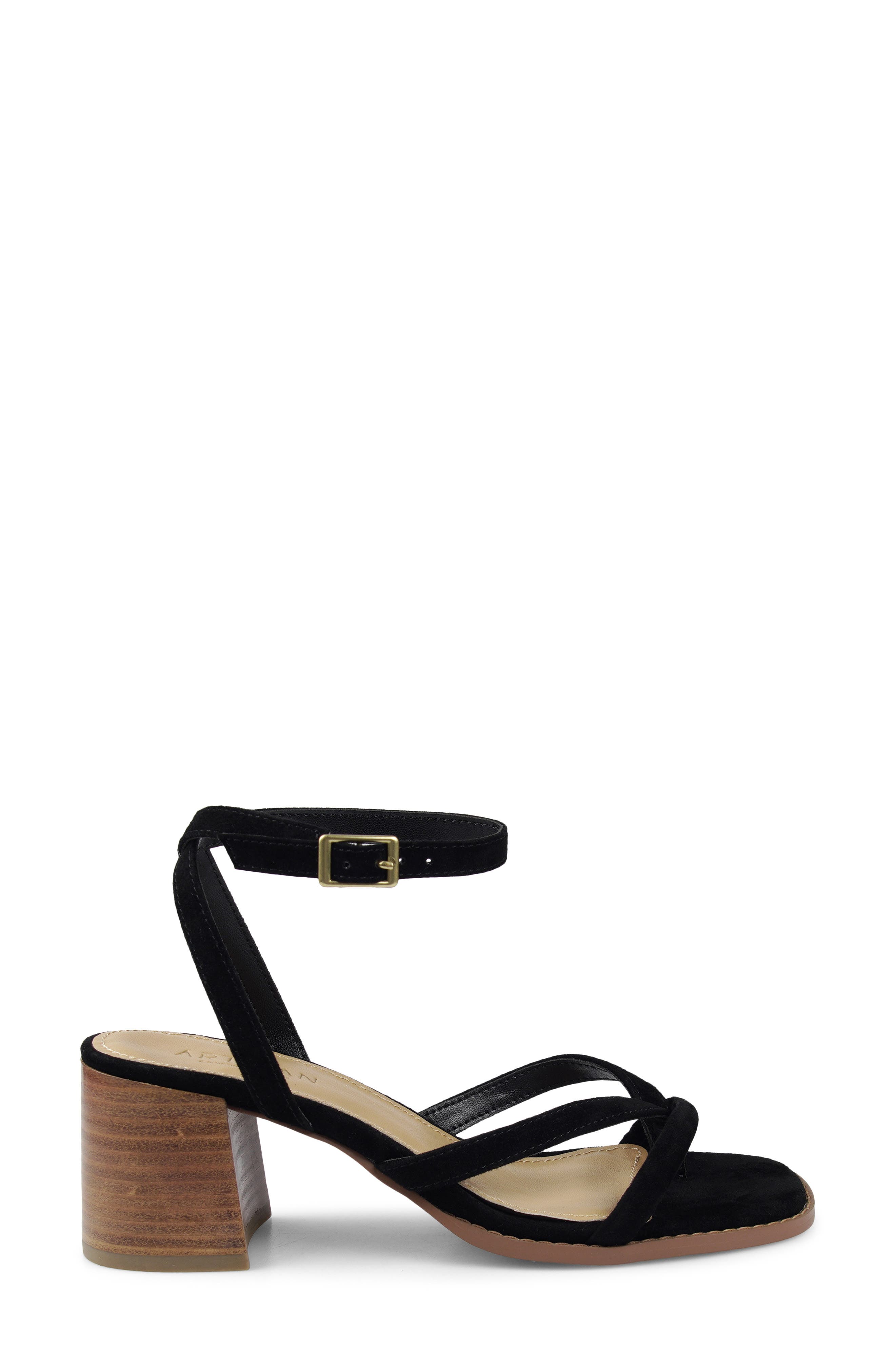 Dippy Block Heel Sandal, Alternate, color, BLACK SUEDE