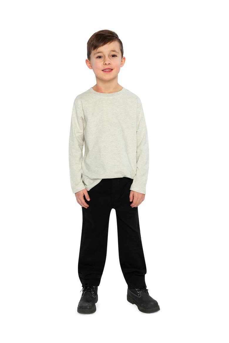 Organic Cotton Crew Neck Logo Tag Long Sleeve T-Shirt, Alternate, color, Heather Grey