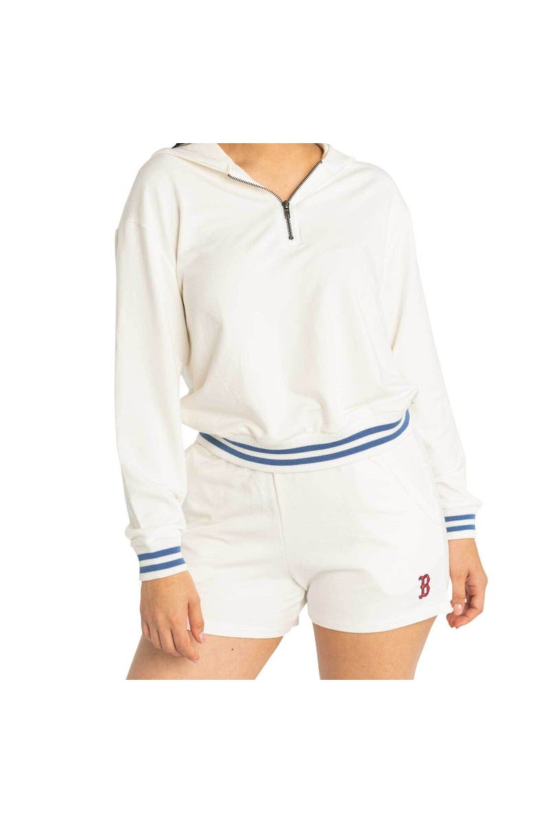 LUSSO Women's Lusso  White Boston Red Sox Maeg Tri-Blend Pocket Shorts, Alternate, color, White