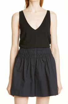 Vince Double V-Neck Linen Tank
