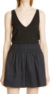 Vince Double V-Neck Linen Tank