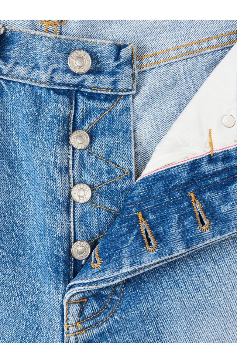 Fortela Winonaj Japan Selvedge Bleach Wash Denim Shorts, Alternate, color, Light Blue