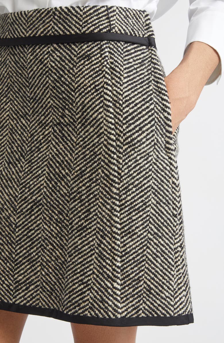 Jil Sander Herringbone Miniskirt, Alternate, color, Military Speckle