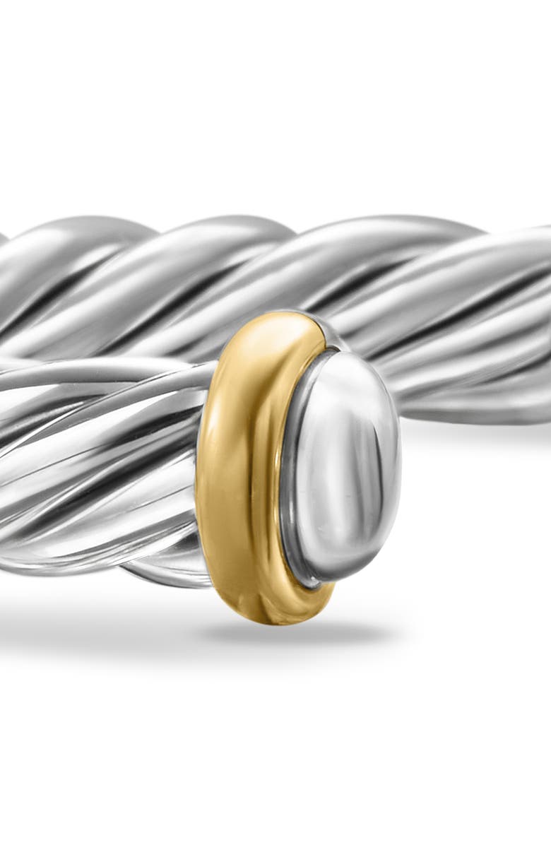 David Yurman Cable Cuff Bracelet in Sterling Silver with 14K Yellow Gold, 6mm, Alternate, color, Sterling Silver/ Gold