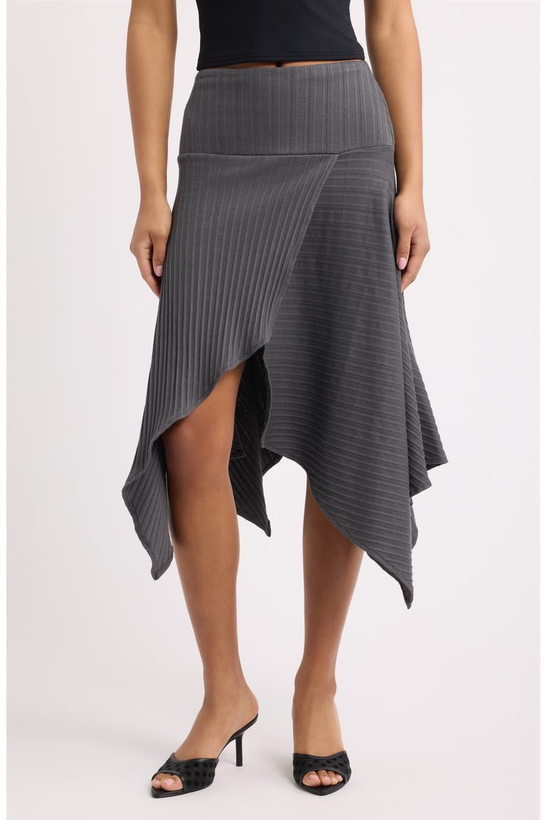 Fragmento Ribbed Midi Skirt, Main, color, GRIS