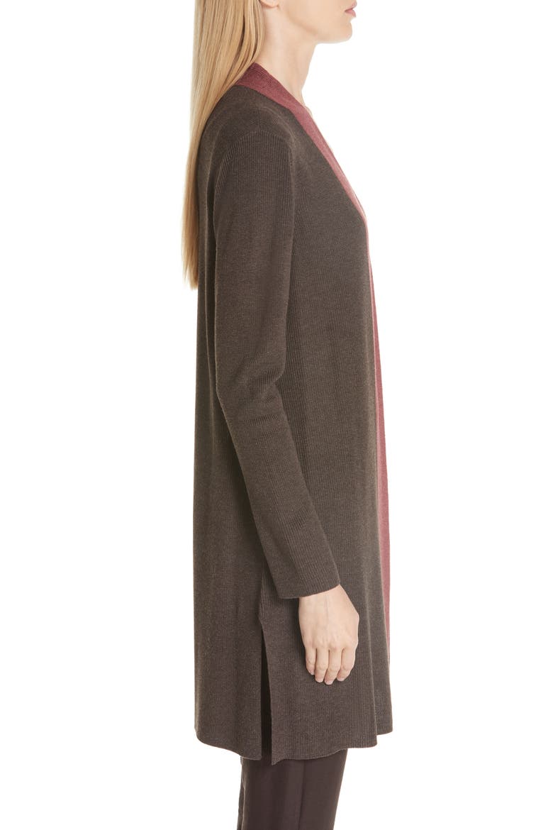 Long Colorblock Cardigan, Alternate, color, CLOVE