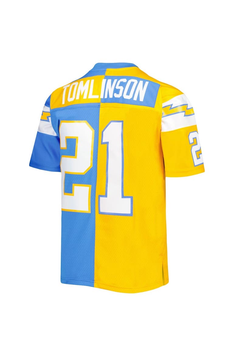 Men's Mitchell & Ness LaDainian Tomlinson Powder Blue/Gold Los Angeles Chargers 2002 Split Legacy Replica Jersey, Alternate, color, Powder Blue