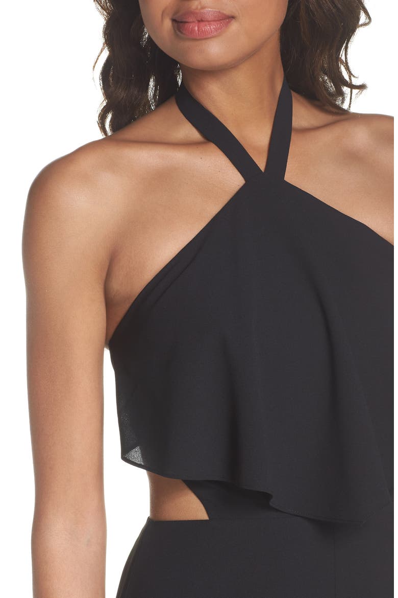 Beach Club Afternoons Halter Maxi Dress, Alternate, color, BLACK