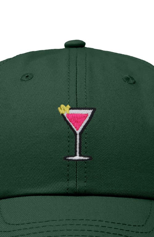 Dalix Cosmo Embroidered Casual Hat In Dark Green