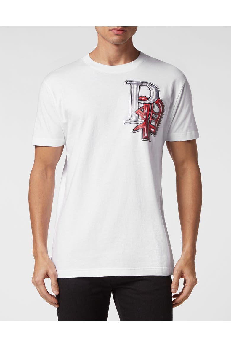T-Shirt Round Neck Ss Skully Gang Men, Main, color, white