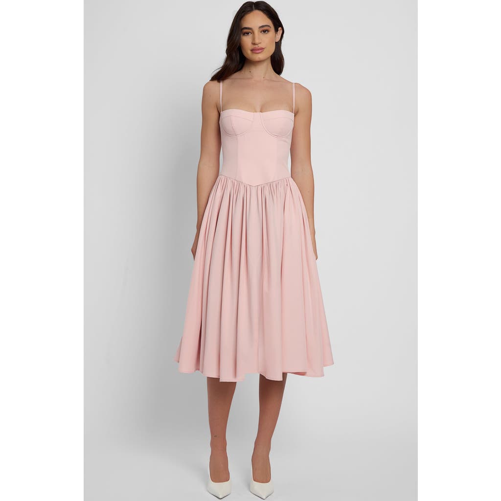 Leau Ballerina Bustier Midi Dress In Pink