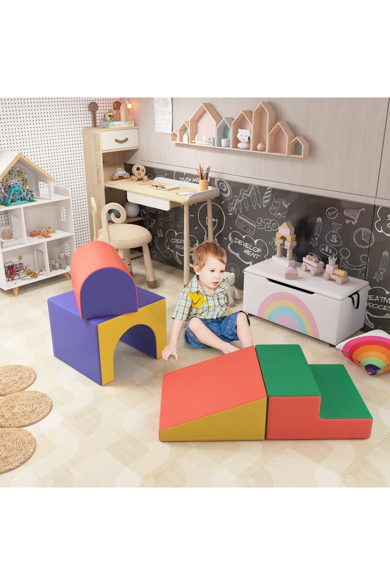 Foam Play Set for Toddlers, Easy-to-clean Soft & Safe Climbing Set, Alternate, color, Assorted