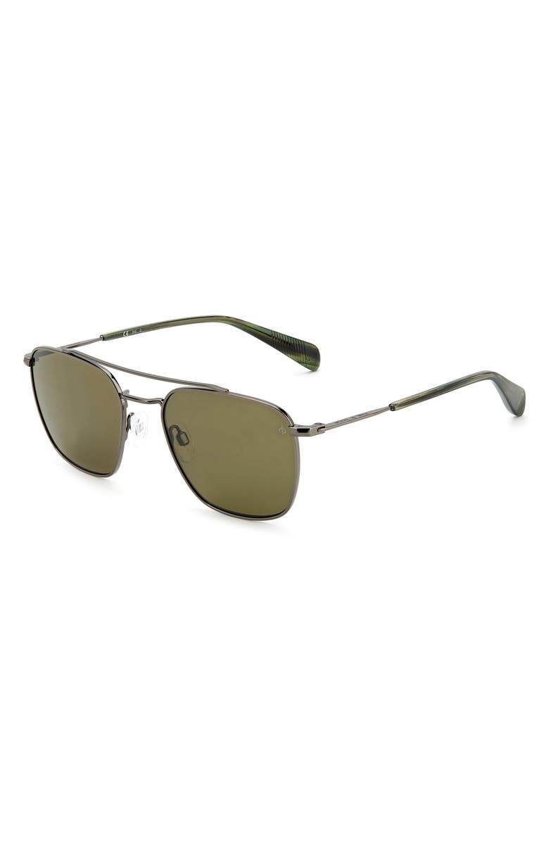 rag & bone 53mm Navigator Sunglasses, Alternate, color, Grey Khaki