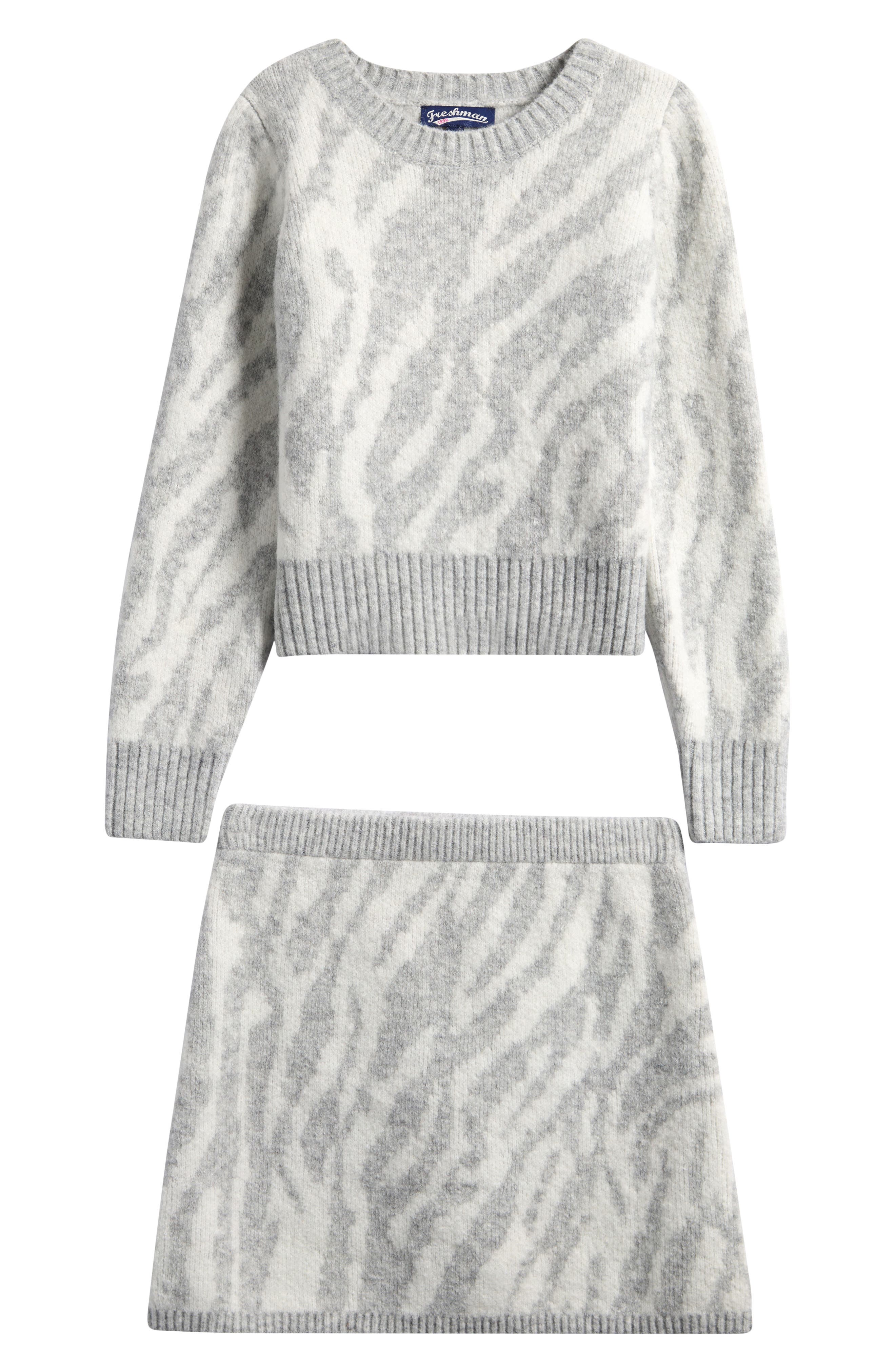 Kids' Zebra Stripe Sweater & Sweater Skirt Set