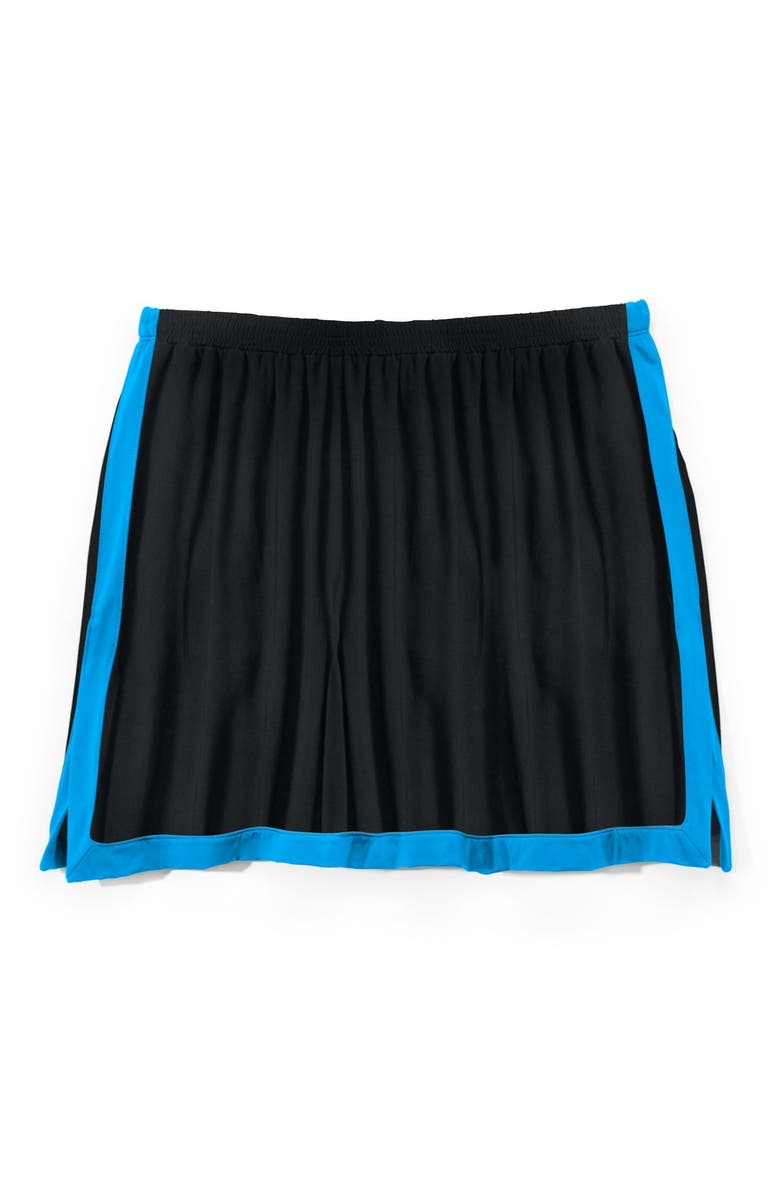 Swim 365 Chlorine-Resistant A-Line Two-Piece Skirtini Set, Alternate, color, Black Blue Sea