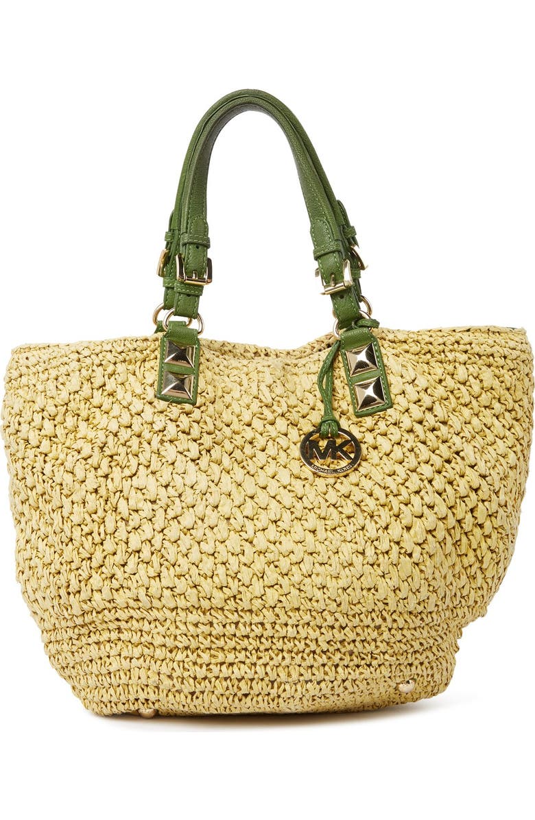 MICHAEL Michael Kors 'Santorini - Large' Straw Basket Tote, Alternate, color,