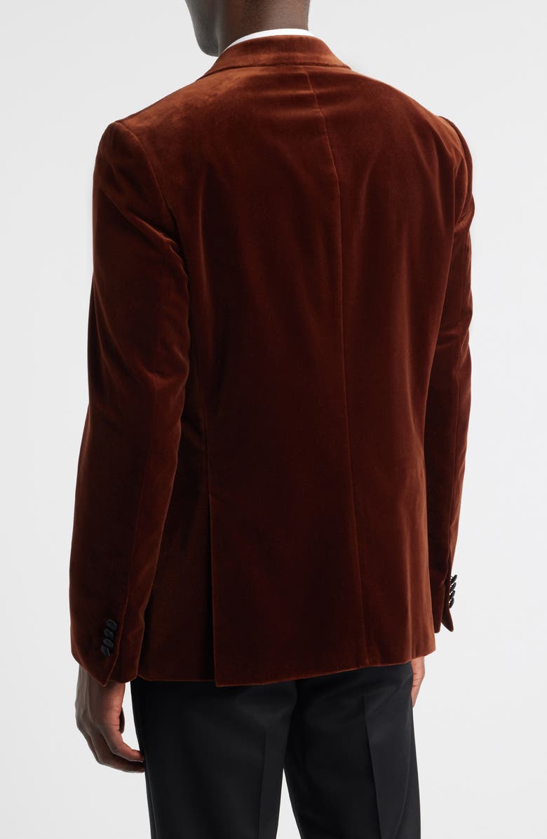 BOSS Hutson Cotton Velvet Dinner Jacket, Alternate, color, Dark Orange