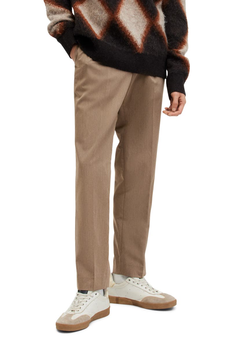 AllSaints Santee Pleated Front Pants, Main, color, Military Green