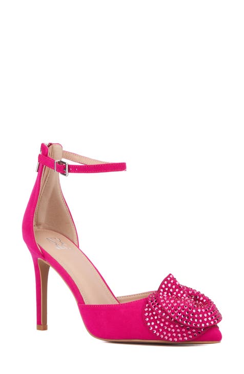 Mandell Rhinestone Embellished Ankle Strap Pump (Women)