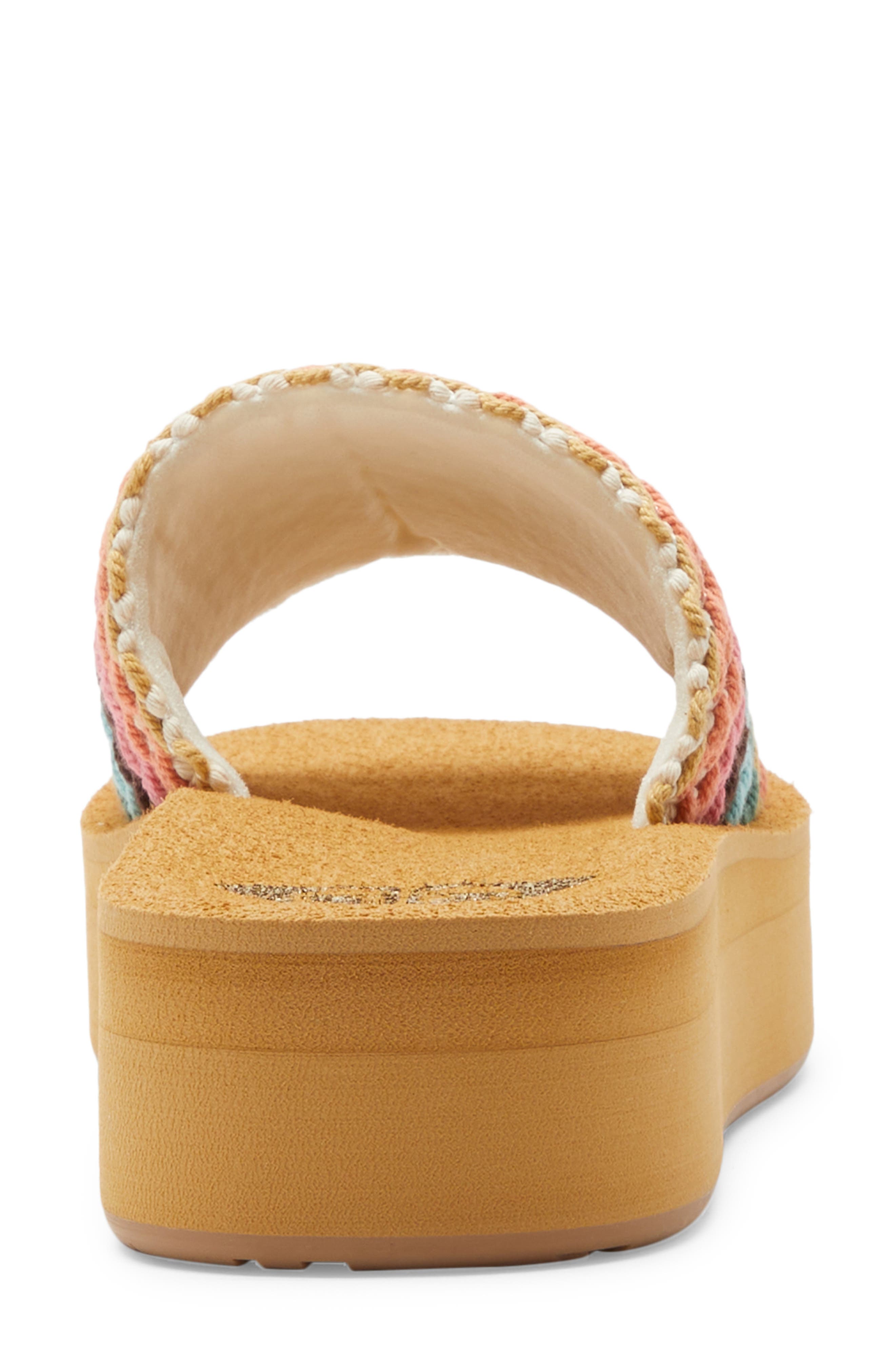 Roxy Dayzie Platform Slide Sandal, Alternate, color, Beige Multi