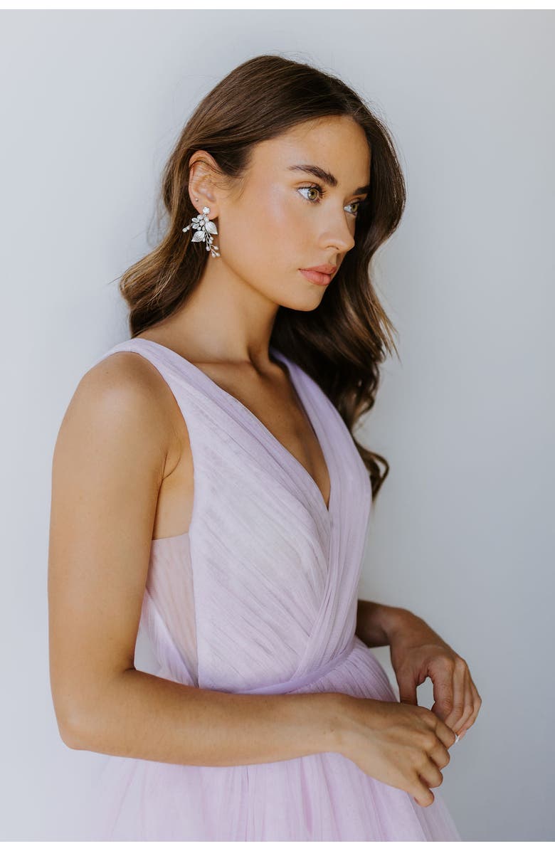 Untamed Petals Ryann Freshwater Pearl Drop Earrings, Alternate, color, Silver