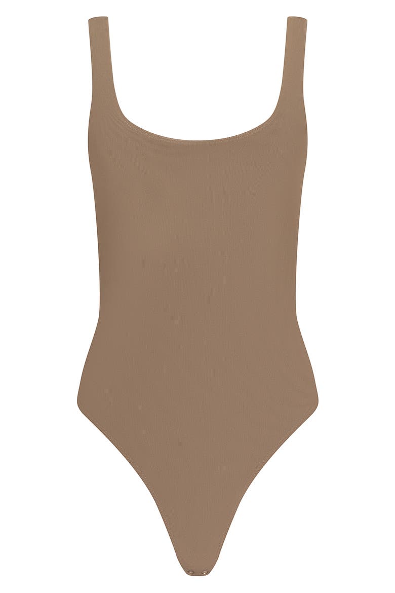 Kalea Scoop Neck Tank Bodysuit, Alternate, color, DARK MACCHIATO