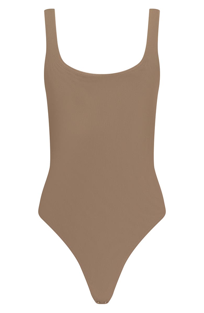 L'AGENCE Kalea Scoop Neck Tank Bodysuit, Alternate, color, Dark Macchiato