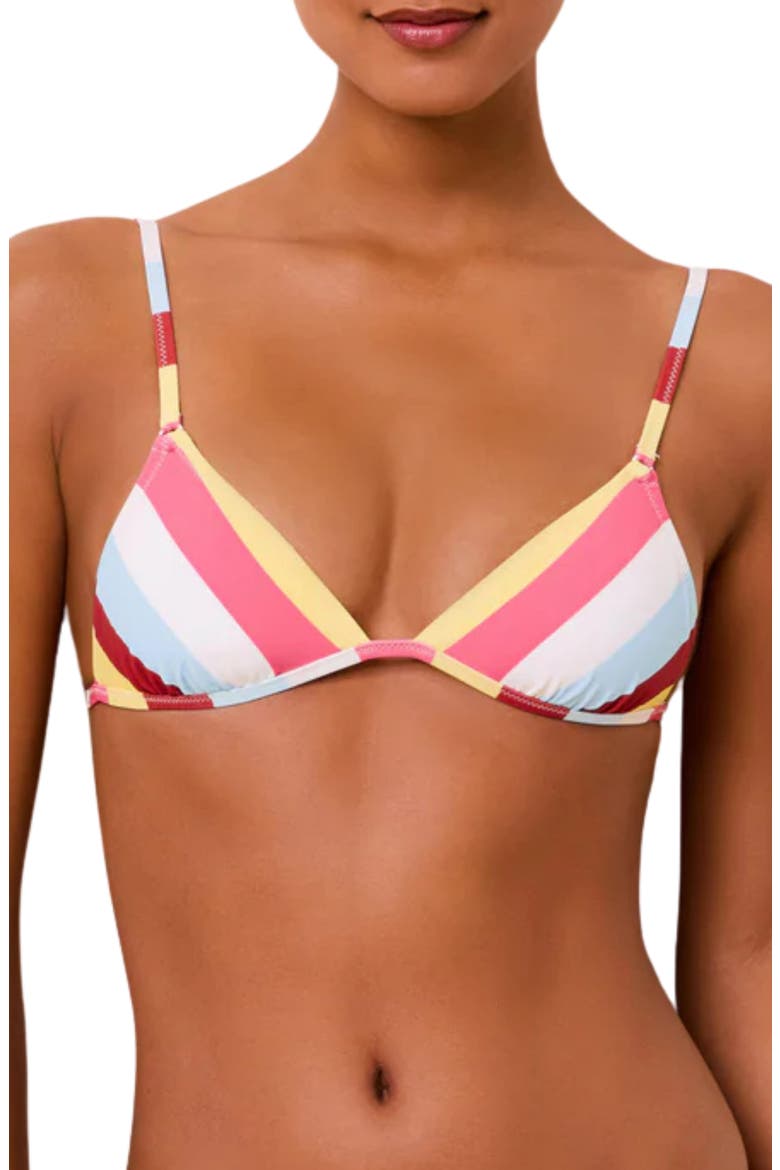 The Lulu Stripe Triangle Bikini Top, Main, color, SYMI STRIPE