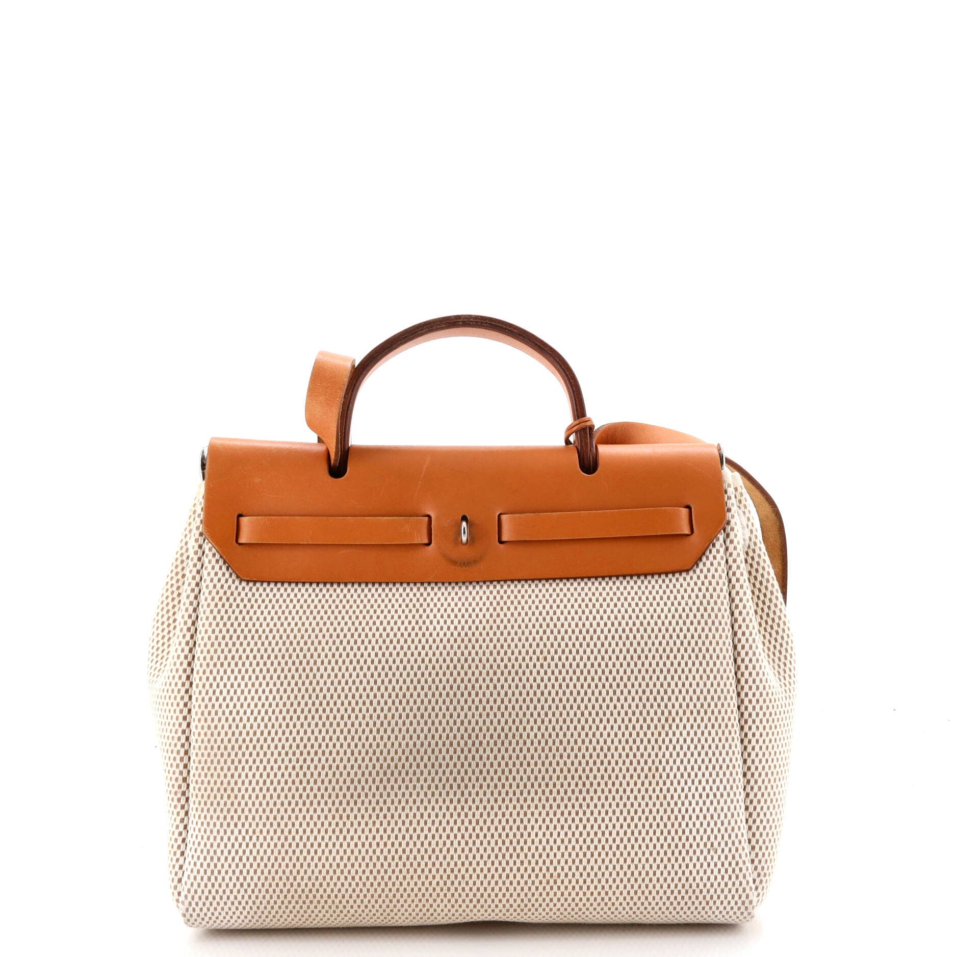 Pre-Owned Hermes Herbag Zip Criss Viking Toile and Leather 31, Alternate, color, Ecru