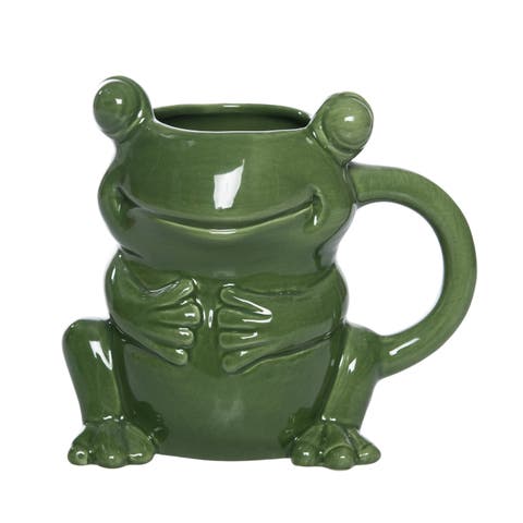 Ceramic Frog Shape Mug Green for Spring Serving and Entertaining