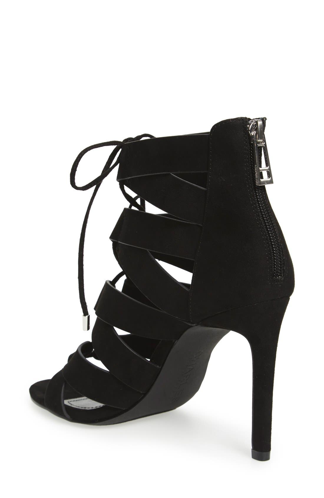 'Idlewild' Lace-Up Sandal, Alternate, color, BLACK MICRO SUEDE