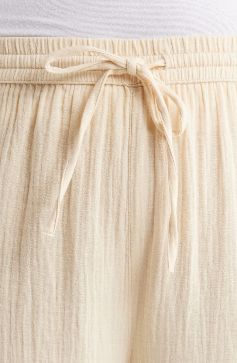 Caslon<sup>®</sup> Wide Leg Crop Cotton Gauze Pants, Alternate, color, Beige Burnt