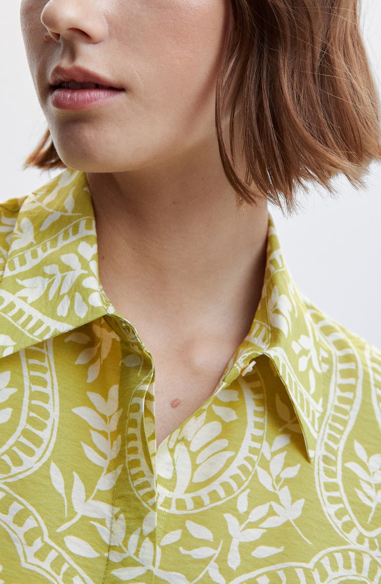 MANGO Print Knot Front Shirt, Alternate, color, 