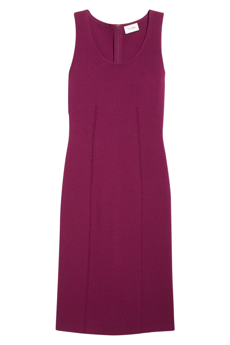 Sleeveless Milano Knit Sheath Dress, Alternate, color, BOYSENBERRY