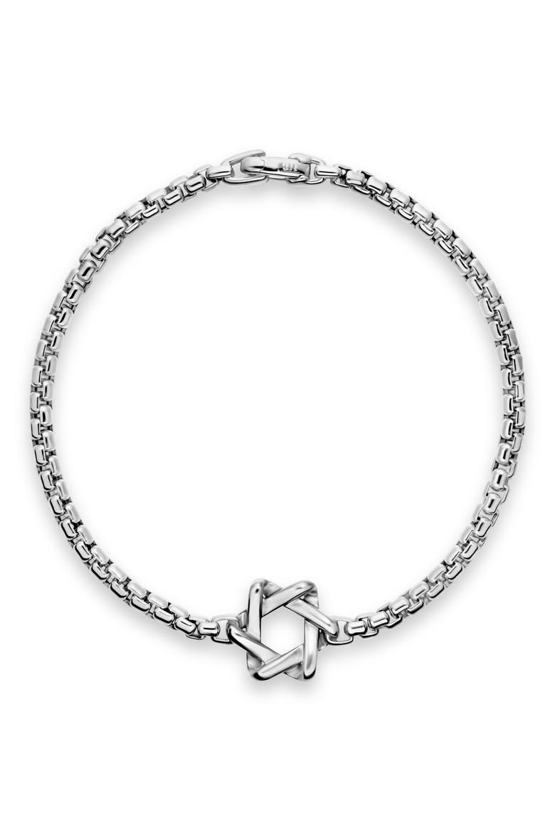 Star of David Station Bracelet in Sterling Silver, 3.6mm, Alternate, color, SILVER