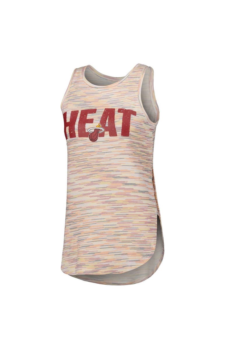 CONCEPTS SPORT Women's Concepts Sport White Miami Heat Sunray Tank Top, Alternate, color,