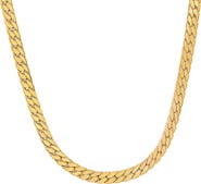 STEELTIME Men's 18k Gold Plated Curb Chain Necklace