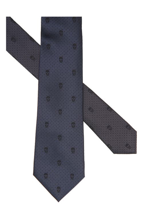 Alexander Mcqueen Skull Silk Tie In Black