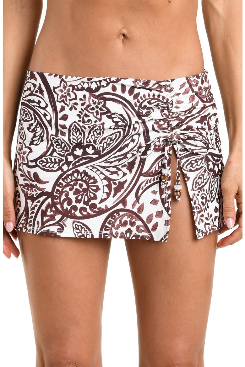 Painted Paisley Skirted Bikini Bottoms, Main, color, ESPRESSO