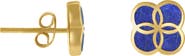 Jan Leslie Petal Gemstone With 18K Gold Overlay Sterling Stud Earring