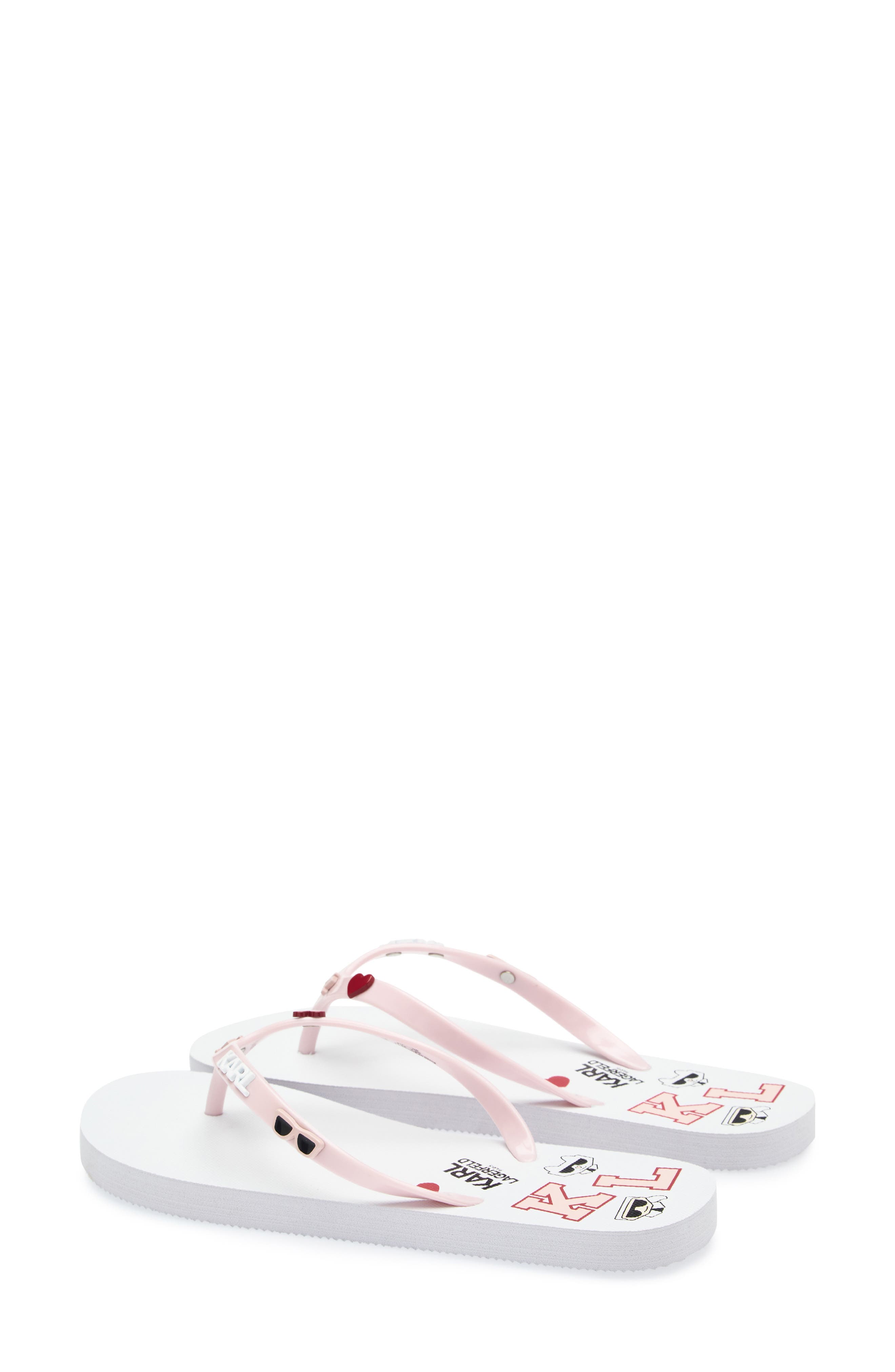 KARL LAGERFELD PARIS Zamir Flip Flop Sandal, Alternate, color, White