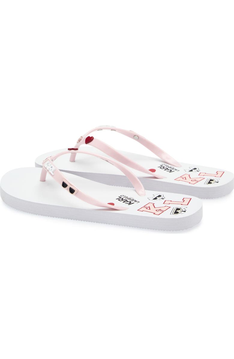 KARL LAGERFELD PARIS Zamir Flip Flop Sandal, Alternate, color, White