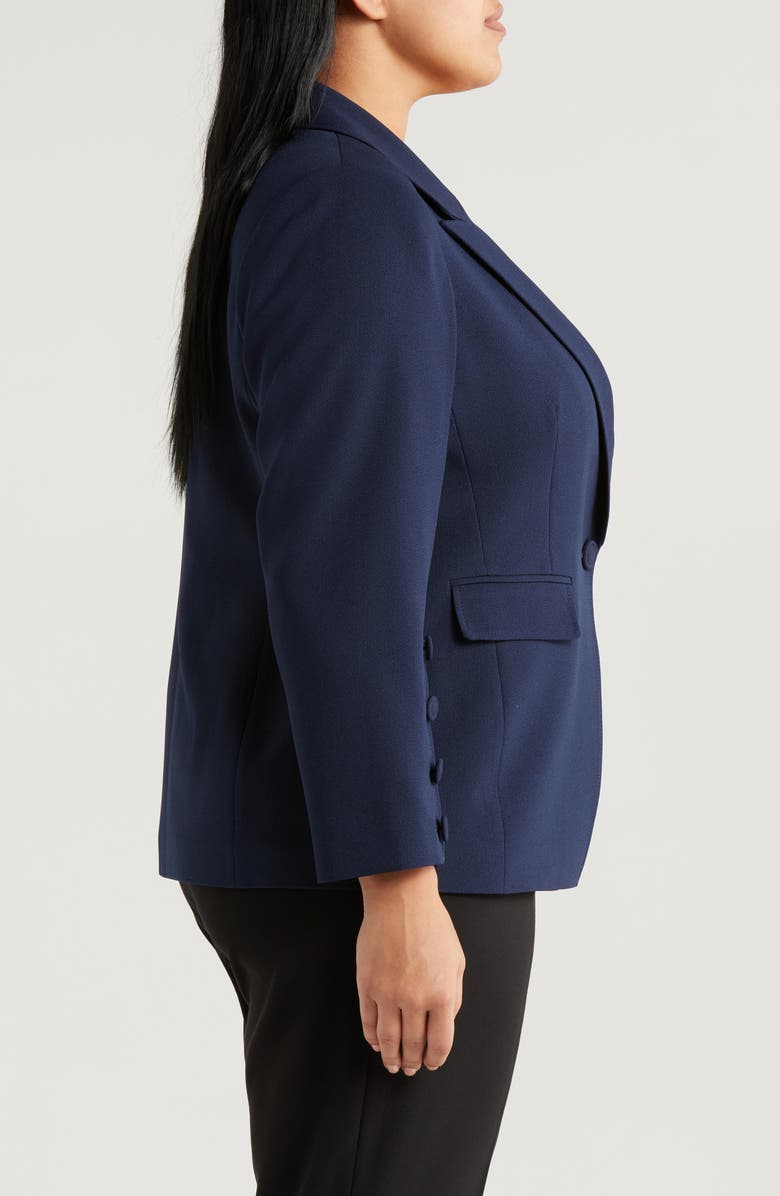 Tahari ASL One-Button Blazer, Alternate, color, Deep Navy
