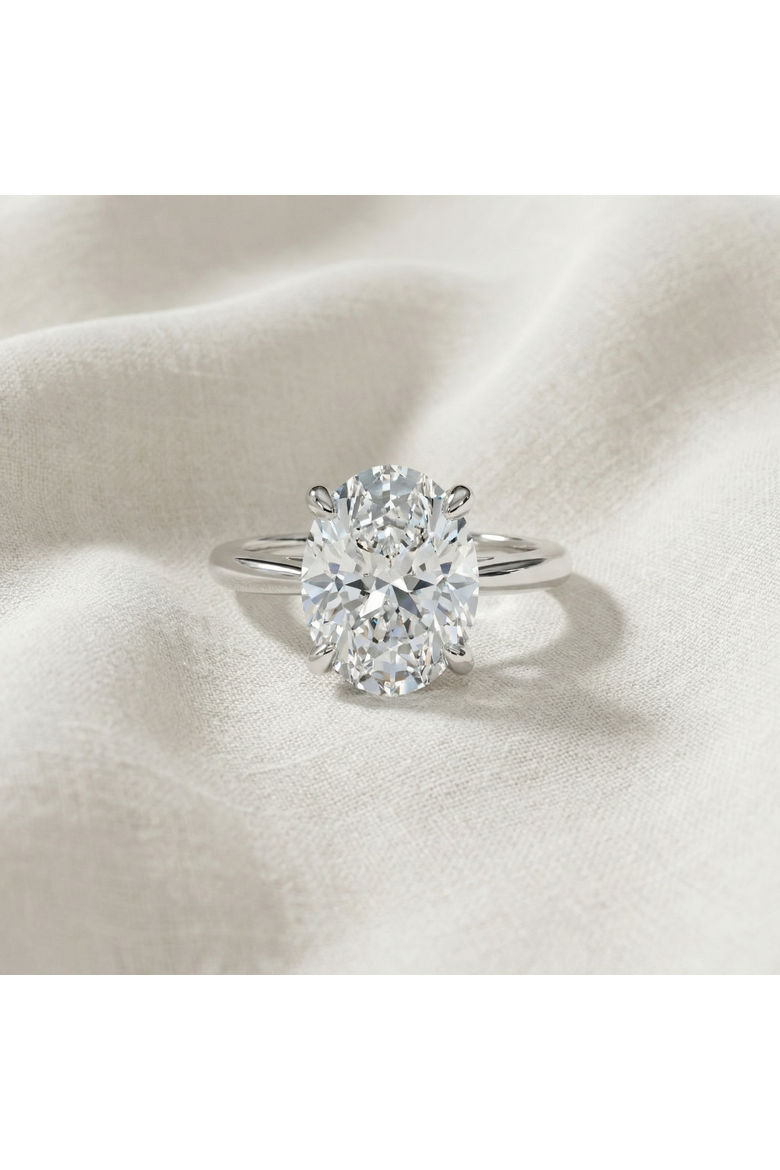 Certified 2Ct Oval Solitaire Ashley Diamond Engagement Ring 14k Gold Lab Grown, Alternate, color, 14k White Gold