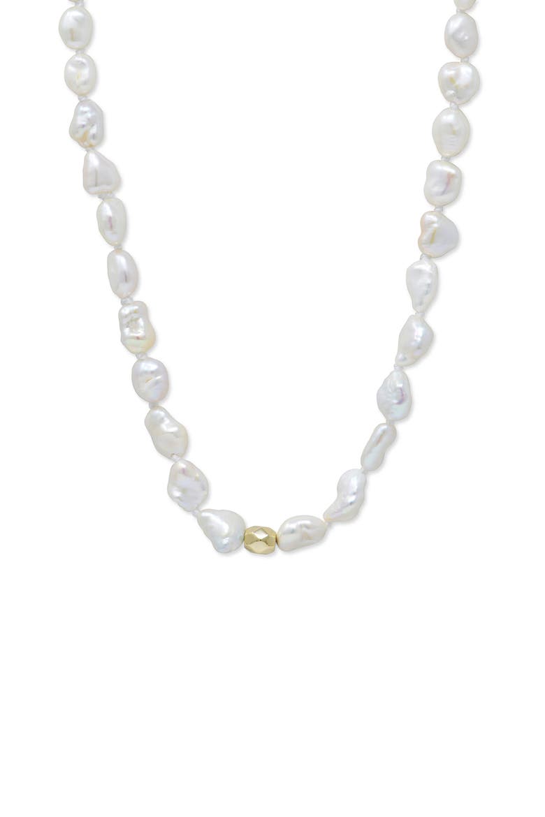 Boheme Kesh Pearl Necklace, Main, color, PEARL/ 14K YELLOW GOLD