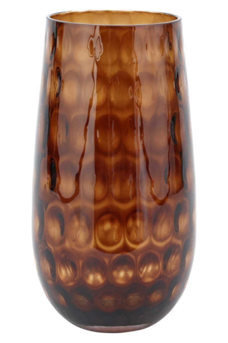 Bolla Pebbled Glass Small Vase, Main, color, BROWN