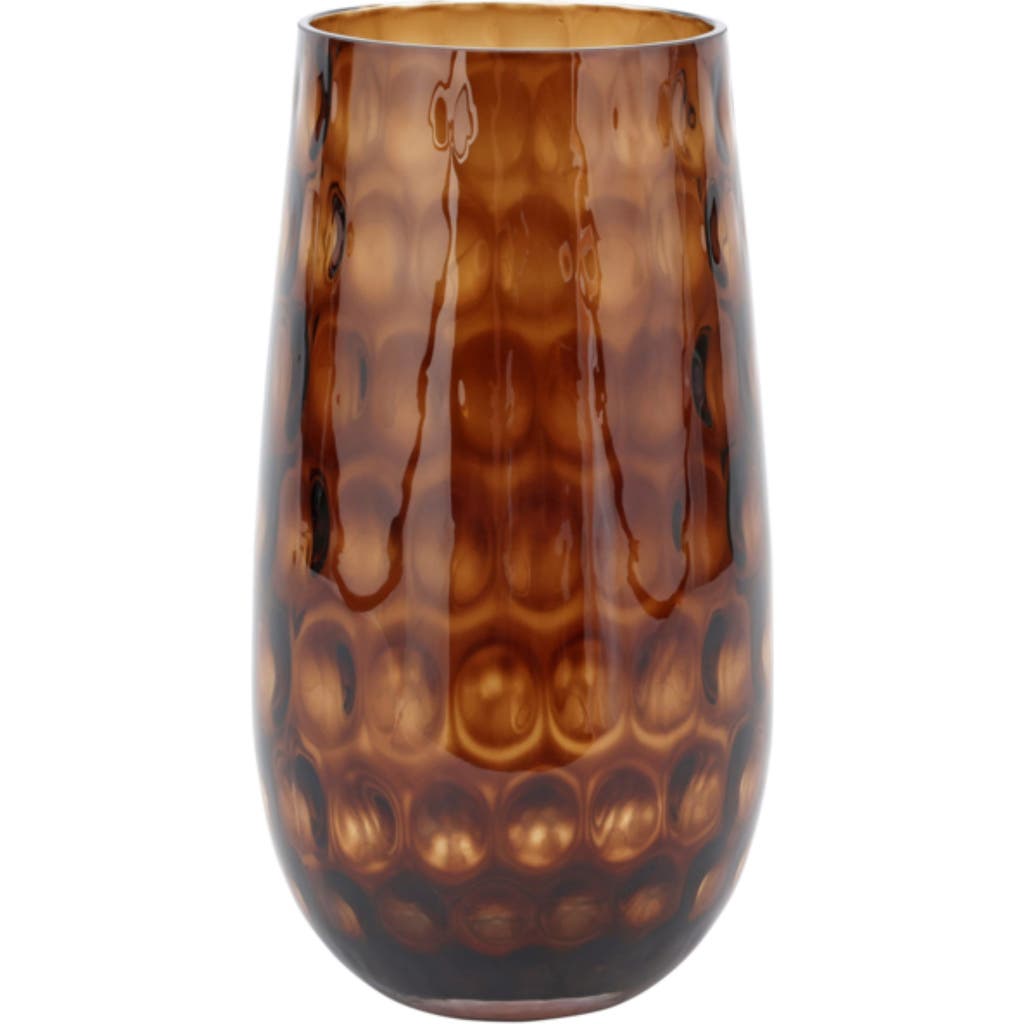 Vietri Bolla Glass Small Pebbled Vase In Brown