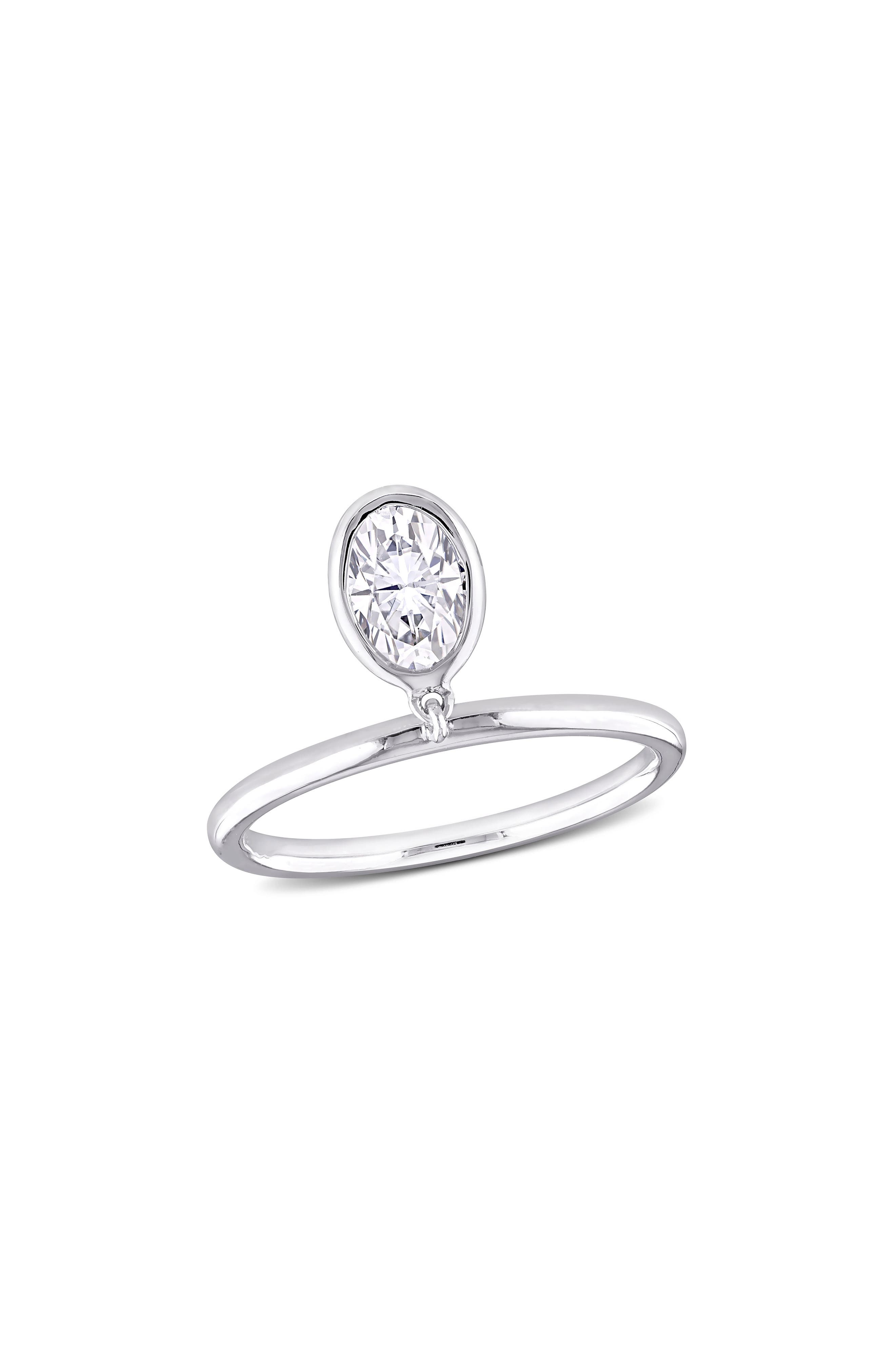 DELMAR Lab-Created Moissanite Drop Ring